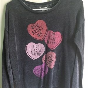 Dark Grey Valentines Candy Hearts Sweater