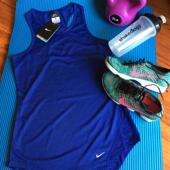 NWT Nike blue mesh dry-fit tank top ~ Small - Picture 1 of 4