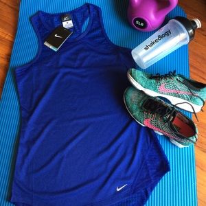 NWT Nike blue mesh dry-fit tank top ~ Small