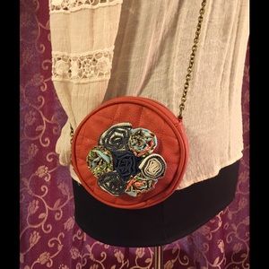 Mud Pie Quilted Tangerine Vegan Leather Bag