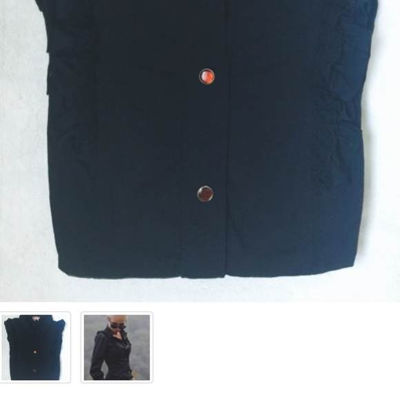 Black Ruffled Blouse - Picture 2 of 2