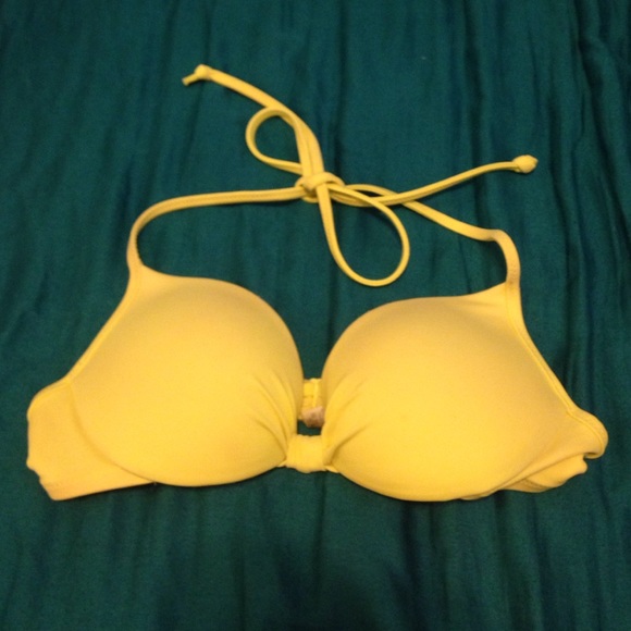 Yellow Victoria's Secret push-up bikini top