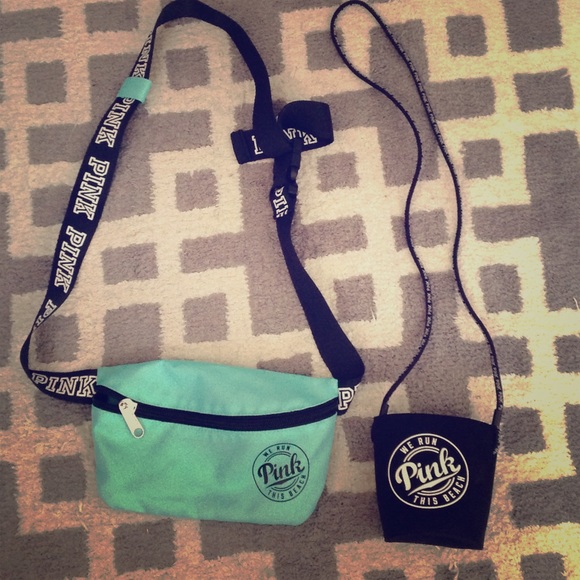 Victoria secret pink fanny pack and Koozi