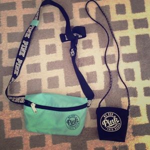 Victoria secret pink fanny pack and Koozi