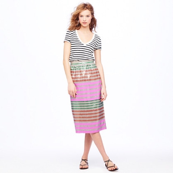 jcrew collection midi sequin skirt