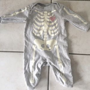 Glow in the dark infant skeleton outfit