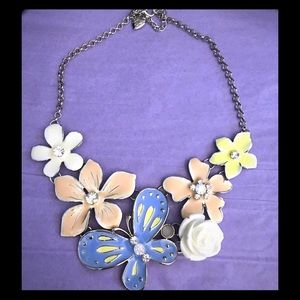 Butterfly in Flowers Necklace