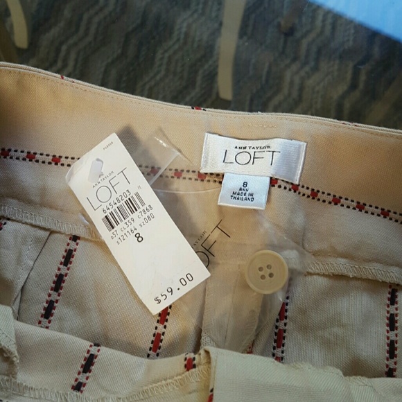 LOFT Cropped Patterned Pants - Picture 3 of 4