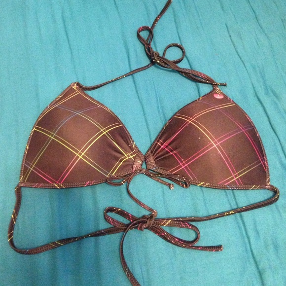 Black print Push-up bikini top