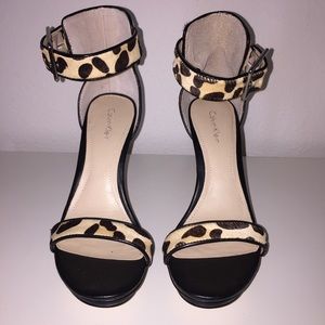 Calvin Klein Leopard Vivian Sandals Size 6.5