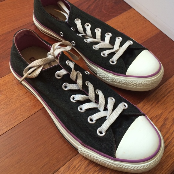 Black and Purple Lined Converse