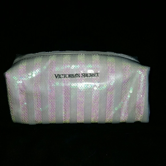 VS sequin striped makeup bag