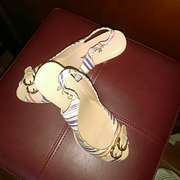 Multi-Colored Open Toe Sling Sandals - image 2