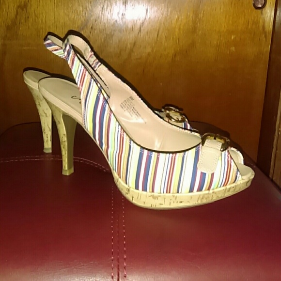 Multi-Colored Open Toe Sling Sandals - image 3