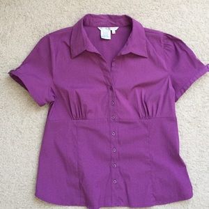 Fred David Casual stretch button down fitted top