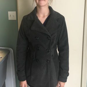 Heather grey fleece pea coat