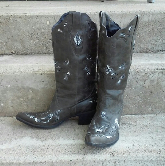 Roper Shoes - Deleting⚡Roper snake print cowgirl boots