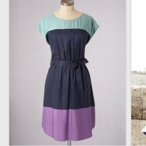 Boden Navy Relaxed Colourblock Dress