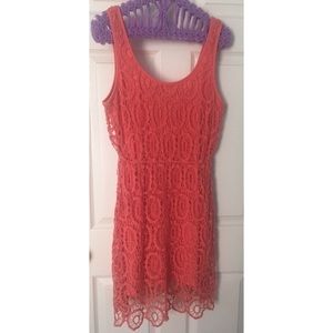 Peach lace dress