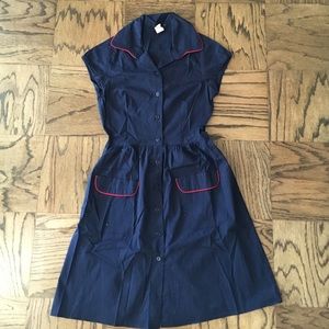 Navy Blue LUX a-line dress - size S