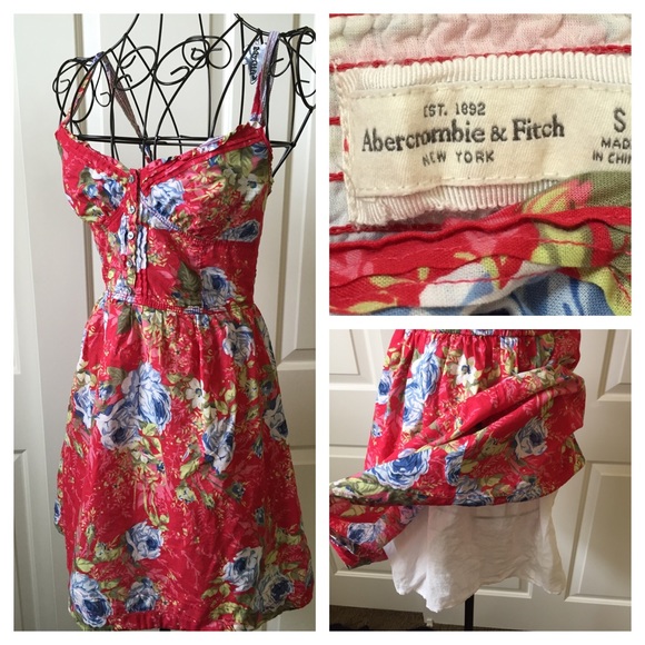 A & F Red Floral Dress - Picture 3 of 4