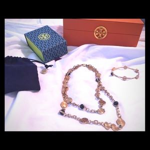 Tory Burch necklace, and matching bracelet.