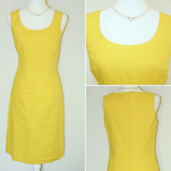 CHADWICKS CLASSICS Yellow Sheath Dress Sz 8