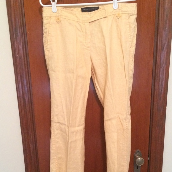 French Connection size 8 yellow linen pants.