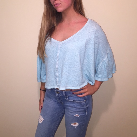 Blue free people hippy shirt