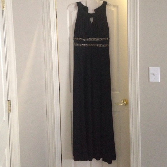 Floor length black dress