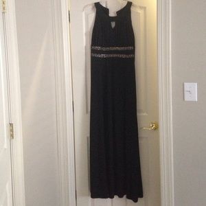 Floor length black dress