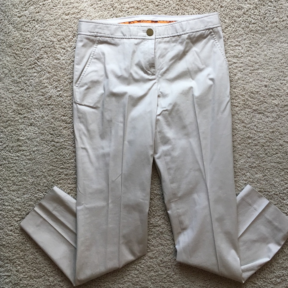 Tory Burch Skinny Straight Ankle Crop Khakis