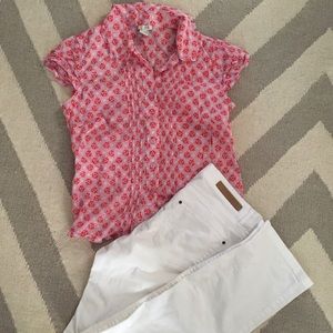 Anthropologie Odille Cap Sleeved Pink Rosebud Sz 2