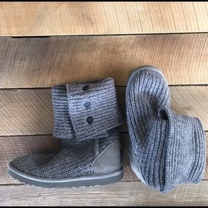 UGG Grey Knit Cardi Boots