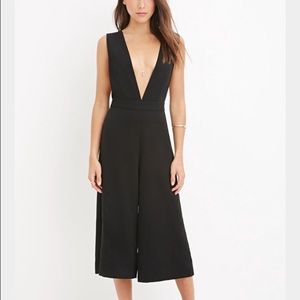 Forever 21 V-Neck Culotte Jumpsuit