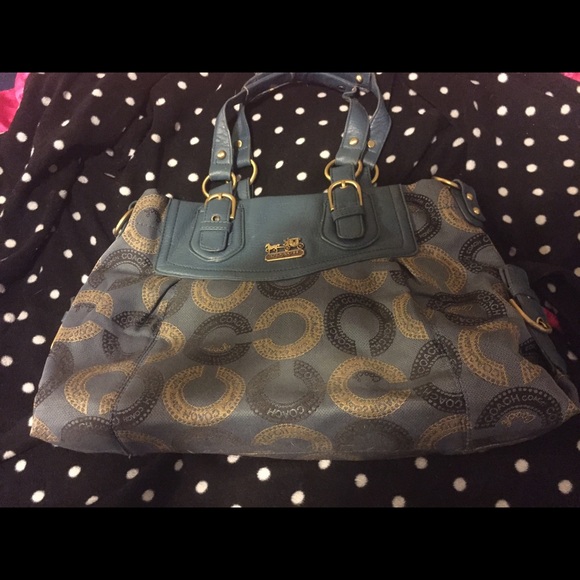 Coach tote (blue and grey)
