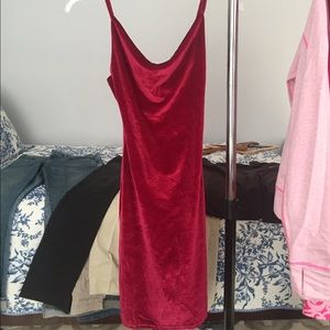 Red velour dress