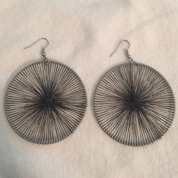 black and silver earrings