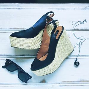 ❌DONATED❌ UO | Black Peep Toe Wedges | HP