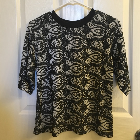 Black & Silver Paisley Top