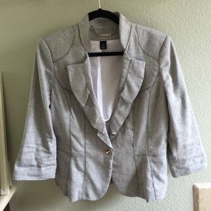WHBM gray linen suit jacket