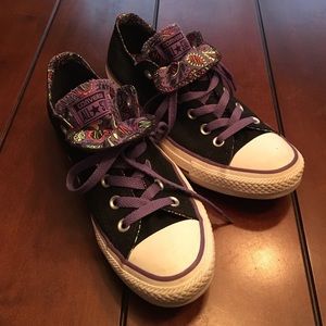 Unique black and purple converse