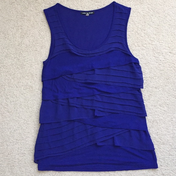 Cable & Gauge Sleeveless Ruffled Layered Top