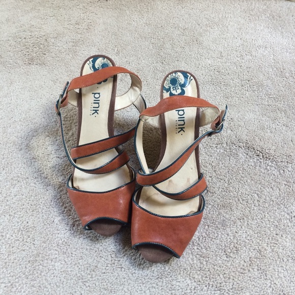 Strappy pink studio platforms- size 8.5
