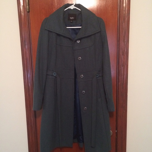Teal wool size small Mossimo trench coat