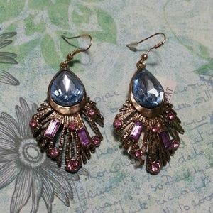 Gold Tone Jewelled Earrings