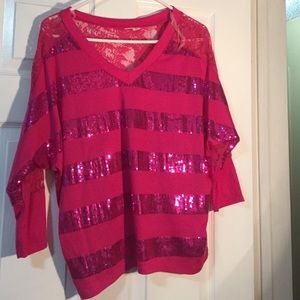 Cute sequin hot pink tunic