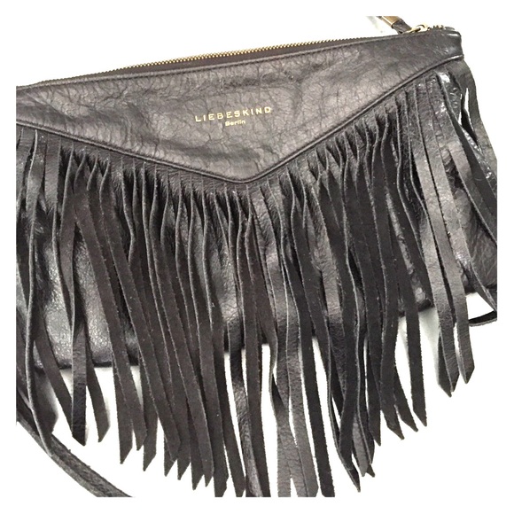 Lienskind Black Fringe Leather Bag