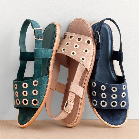 J. Crew Shoes - JCrew Grommet suede sandals in cream