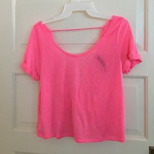 Neon pink crop top